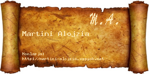 Martini Alojzia névjegykártya